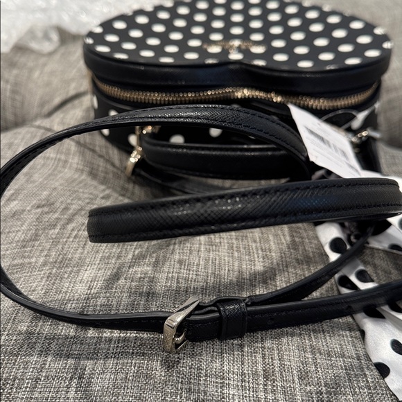 Kate Spade Love Shack Heart Black White Polka Dot Crossbody NWT - Picture 15 of 17